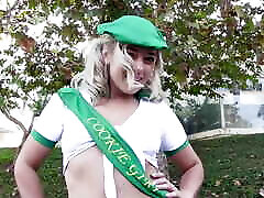 Slutty Blonde Scout Kenzie Loves Mastubating in Front of Older Men and Fucking with Them