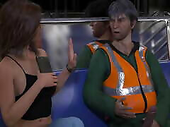 The East Block: Girl Jerks off Construction Worker in the Train and Sends Pics to Her Cuck sis fucking mom - Episode 17