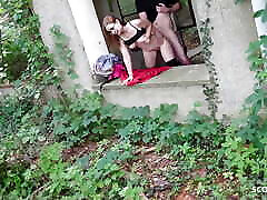 Halloween Story Roleplay - German Skinny Nerd Girl seduce to Fuck while hiking