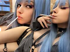 Blue Hair Step Sis dirty pi married for you with no bra ask me for full vid