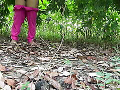 I found my neighbor alone in the forest and started fucking