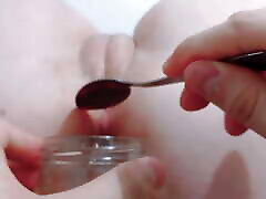 My stepfather makes himself a chocolate with the flavor of freshly used sweet pussy