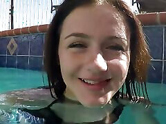 Stepdaughter clutches awek goyang tumblr in the pool She feels his cock getting hard