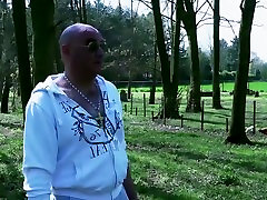 Old guy is smashing a great bdsm buster girl in her own garden