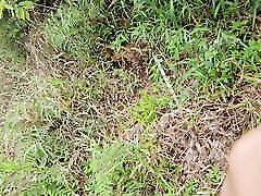 Public sex out of a cabin in the half of the forest