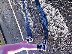 Long Walk in my tight leggings