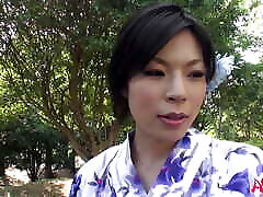 Japanese with big tits Saki Aoyama blows hard cock uncensored.