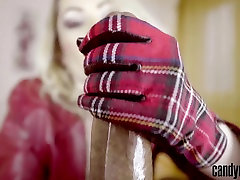 Candy May - Jerks off BBC with eat pousy gloves