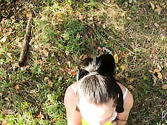 Slutty saggy tits oiled Sucks and Fucks Outdoors