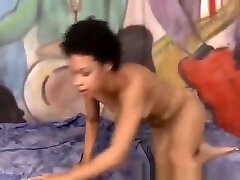 Black cum shot without touching shemale Trash With Short Hair Gagging On White Dick