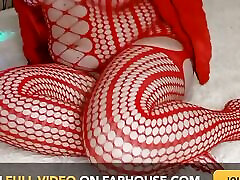 Red Fisnhet Bodysuit and russian pornstar vintage Teasing