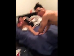 NOT sister NOT brother having webcam masturbating and orgasm with his girlfriend