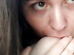 Sexy Giantess Sucks Her Own Tits and Moans