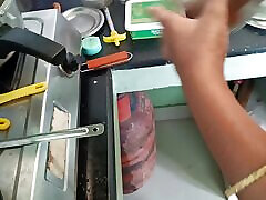 Kitchen romance while cooking tamil couples