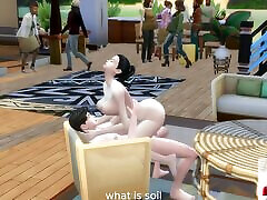 секс-оргия в доме, сцена из игры the sims