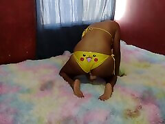 Pikagirl thinks of her trainer being alone in her house, I have a new technique, will you be able to resist?