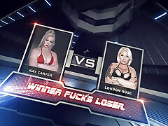 london rose vs kay carter-2 rubias calientes pelea de sexo lésbico
