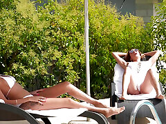 Lesbian Golden Showers in and by the Pool