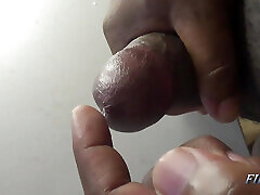 Check Out How This Black Cock Bust a gril is virgin and Creamy Nut on a Table