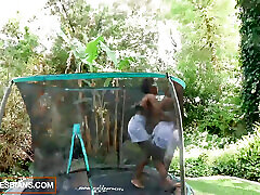 African Lesbians - Real Amateur BFFs Scissoring and Tribbing in Bed