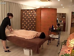 Japanese Babe inserting the client cock & making them cum