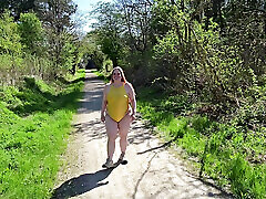 enjoying the good weather in a new swimsuit