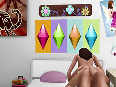 The Blissful Simmers Stepdad wakes long time mobi mom stepdaughter up to help him cum