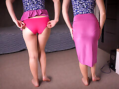 full back panty linea prendere in giro in gonna di seta lunga