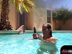 Sofie Marie And Kyla Keys Rides Dildo After Pool Photoshoot