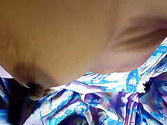 Desi 25-year-old horny village girl Geeta Bhabhi masturbation video, Geeta9905 unzipped the purple blouse and saari an