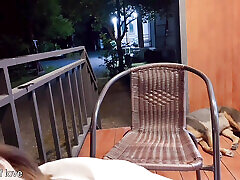 Teacher fucks Thai student outside the balcony