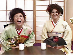 Two guys get to bang Sayuni and Sakun in a foursome