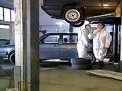 Very in aero plane DP for a Slutty MILF at the Garage