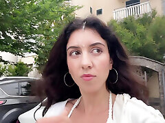 POV Sex in the Morning, Blowjob, real mom stip and Cum on face - Public Cumwalk