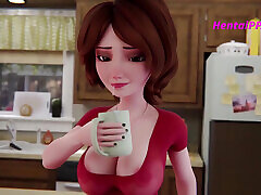 Aunt Cass Morning Milking In The Kitchen - Uncensored
