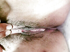 Fingering and rubbing masturbate hairy wet janet mason janet close up with creampie