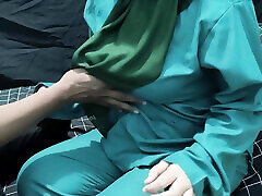 Poor nurse by security complex