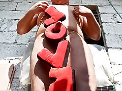 I got completely naked under the rich sun and look how extremely delicious it looks when my milk comes out.