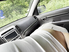 Naughty sex in the rental car