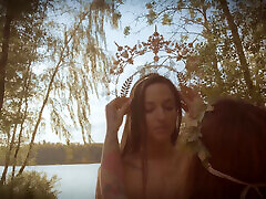 The Offering of Four Horny Nymphs Outdoor Orgy