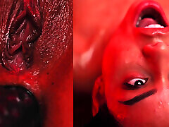 la peau de la fille ébène canela tout au long - dp anal hardcore de bite de monstre et creampie de chatte