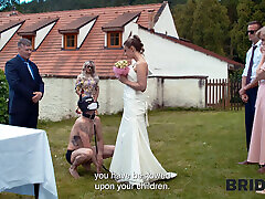 BRIDE4K. Blonde bride with natural tits enjoyed a good fuck on her kinky wedding