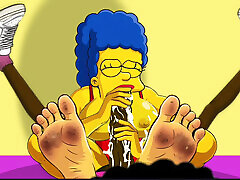 Wife Cheats on Her Husband with a Fitness Trainer. Cartoon. Simpsons Parody