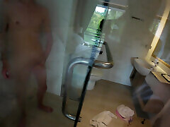 He Teases Me With His Big Cock While I&039;m In pissy fick Shower