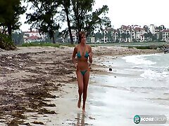 Grab your binoculars! Ava is stripping nude and frolicking