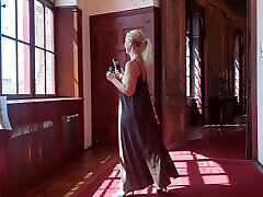 Amateur Blonde Mature Wife Enjoys Semi-naked Sex