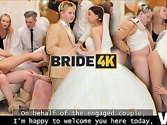 Slutty friends bride seduce beautiful brunette in the bahasa jaws dress with sex toy and hot tongue