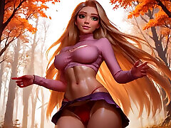 Stepsister Rapunzel Perfect Pussy Cameltoe Close Up Mini Skirt