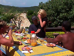 Serving waitress gangbanged by a group of rough men Serving waitress gangbanged by a group of rough men