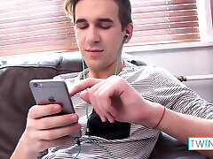 Twink Cutie Jordan V Strokes His Dick While Poking His Ass!